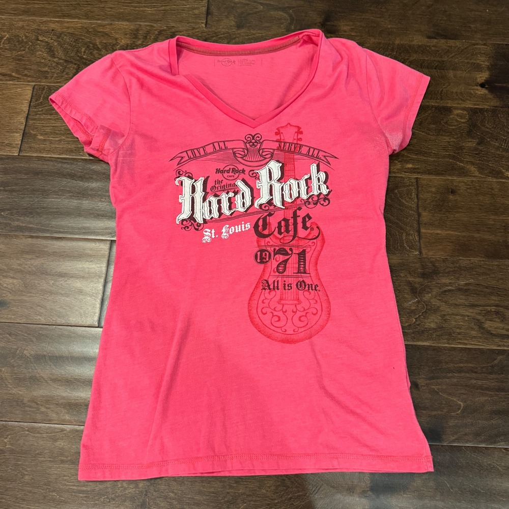 Y2K Hard Rock Cafe St Louis Original‎ 1971 Graphic V Neck T Shirt Women's